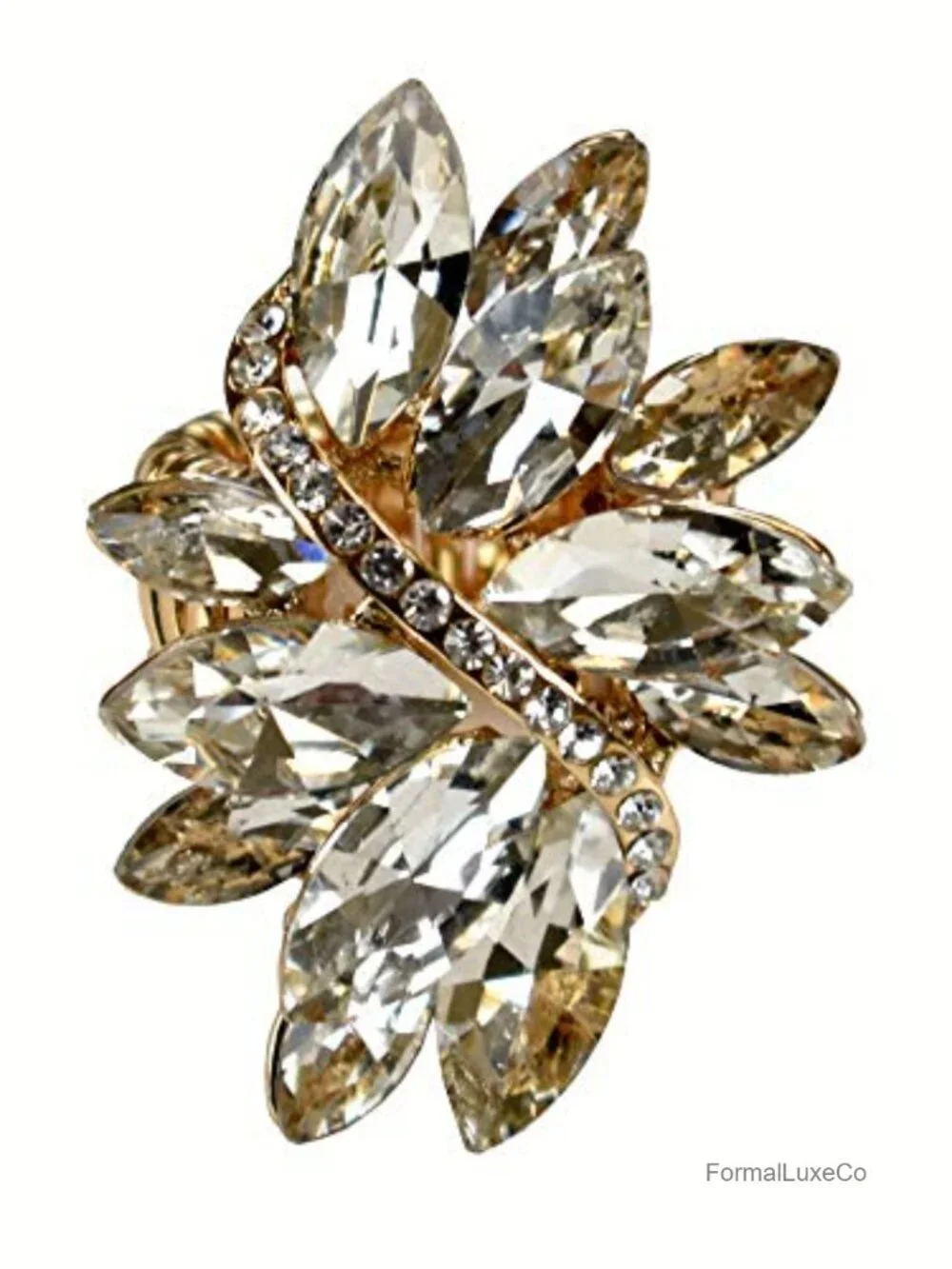 Vine Marquis Stone Stud Fashion Stretch Ring Statement Jewelry